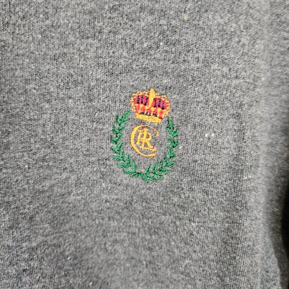 Chaps Ralph Lauren Men's Size M Gray Polo Shirt 100% Cotton Embroidered Crest - Picture 6 of 12
